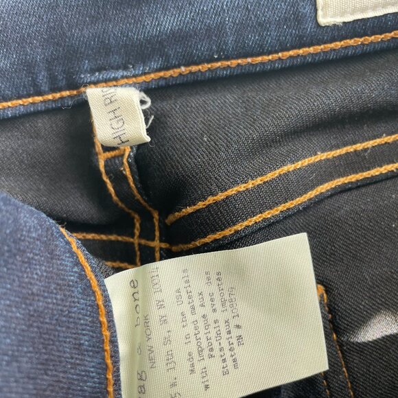 Rag & Bone High-Rise Skinny Jeans in dark indigo/blue denim wash - Picture 4 of 10